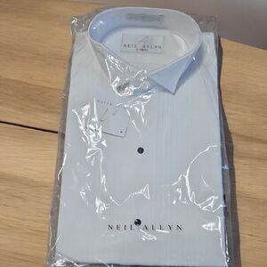 Neil Allyn Tuxedo Shirt NWT White Pleated Wing Collar Size S 30/31 Formal